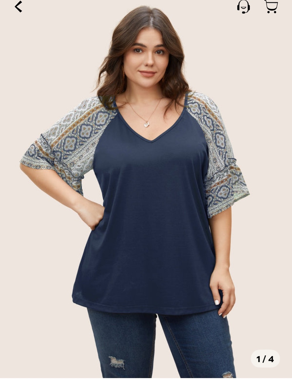 NWT Bloomchic boho print 1x top
